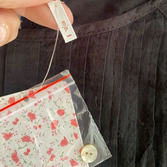 Free people black pavlo dress boho embroidered size S/P - Picture 14 of 16